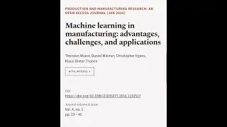 Machine learning in manufacturing: advantages, challenges, and applications | RTCL.TV