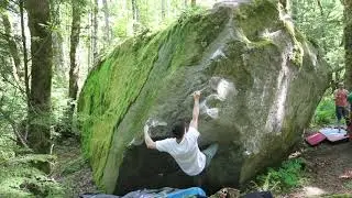 Fall Out V7 (Solitude Boulder, Hunter Creek, Hope, BC)