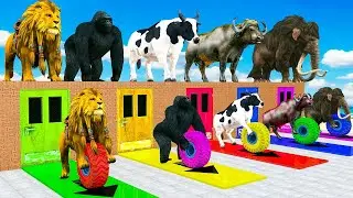 Cow Mammoth Elephant Dinosaur Gorilla Guess The Right Key ESCAPE ROOM CHALLENGE Animals Cage Game