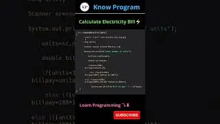 Calculate Electricity Bill 💸💵     | #shorts #java #knowprogram