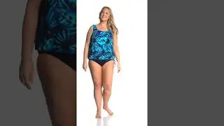 Topanga Plus Size Deco Royale Mastectomy Wear Your Own Bra Tankini Top | SwimOutlet.com