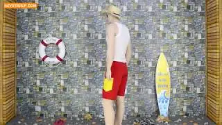 Solid color red waterproof beach swim shorts wholesales BST0009