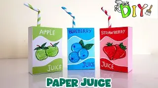 Cute paper juice box🧃/ Easy paper craft/ Mini paper juice box/ How to make DIY paper juice box 