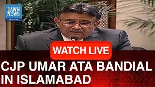 🔴𝐋𝐈𝐕𝐄: CJP Umar Ata Bandial Addresses Conference In Islamabad