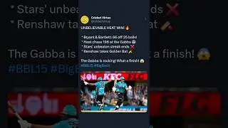 INSANE CHASE! Brisbane Heat STUN Stars at the Gabba! 🔥 #BBL15