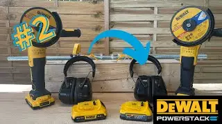 DeWALT PowerStack DCBP034 vs. DCB183 #2. Cięcie metalu szlifierką DCG405