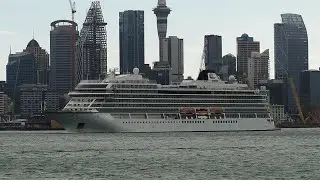Cruise Ship VIKING VENUS Leaves Auckland 4K