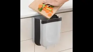 Small Hanging Kitchen Trash Can, Folding Wall Mounted Mini Waste Bin For Kitchen