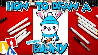 How To Draw A Happy Winter Bunny