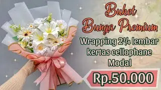 BUKET BUNGA PREMIUM WRAPPING 2¼ LEMBAR CELLOPHANE || BUKET BUNGA LILY LATEX UNTUK LAMARAN