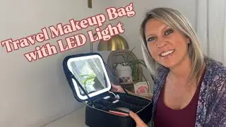 Travel Makeup Bag with Mirror and 3 Color LED Light - train makeup bag #amazonfinds #amazonbeauty