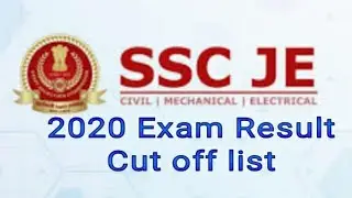 SSC JE -2020 CUT OFF LIST  II MAINS RESULT FOR DV II