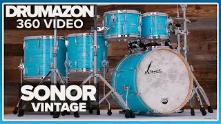 Sonor Vintage Series Beech Drum Kit, California Blue, 360 Rotation Video from Drumazon