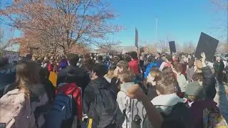 Hundreds of Denver School of the Arts students walk out of class in response to proposed layoffs