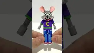 I Made Chuck E Cheese with a Paper Man 🐭🧀 #chuckecheese #paper #paperman #transformation #shorts