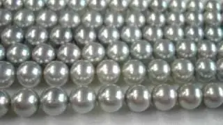 Japanese Akoya Pearl Necklace Gray color