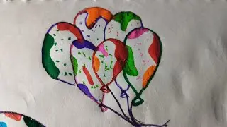 How to draw beautiful colour balloons #drawing #art #paintingdrawing #balloon #artdrawing #youtube 