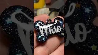 Puppy got a custom dog tag! #dog #dogtags  #resin #diy