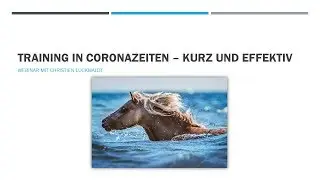 Webinar: Pferdetraining in Coronazeiten - kurz und effektiv mit Christien Luckwaldt *DreamTeamKalli*