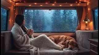 SOLO VAN LIFE: Sleeping in a MASSIVE Rain Storm with my Dog 🌧️ Ultra Cozy Night Routine ASMR
