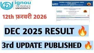IGNOU 3rd result updated december 2025 theory result #livestream