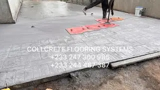 Dark Grey Ashlar Slate Stamped Concrete in Ghana