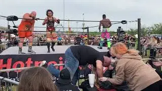 Doug Basham joins the dance contest at OVW Run for the Ropes