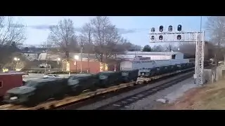 Military-Rail BNSF #7419 w/ Military Vehicles & other Equipment & Amazingly Massive Norfolk Southern