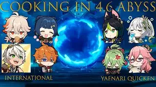COOKING IN ABYSS | International + Yaenari Quicken | new 4.6 Abyss Genshin Impact