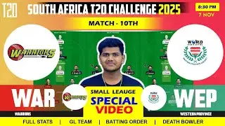 WAR vs WEP Team || WAR vs WEP Team Prediction || Warriors vs Western 10TH SAT20 