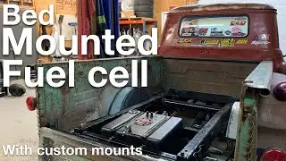 Mounting a racing fuel cell into the bed of a pickup, with very few materials