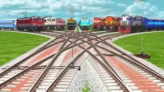 Trains Crossing Railroad 🚇 || New Branched Indian Bumpy Railways || train simulator 2019 pc gameplay