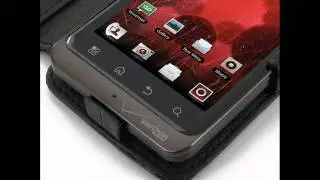 PDair Leather Case for Motorola Droid Bionic XT875 - Book Type (Black/Crocodile Pattern)