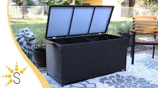 Sunnydaze Indoor/Outdoor Resin Rattan Deck Box - 75-Gallon - Color Options - GF-340