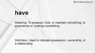 have Meaning