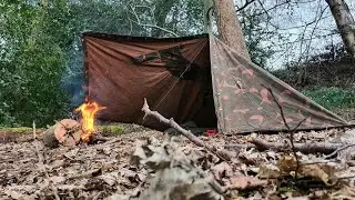 Solo Overnight In A Canvas Lavvu | OEX Bush Pro Bivvi | Swedish Torch Fail