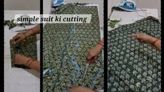 Simple suit की cutting  जब fabric पर print एक ही direction में हो #mitistitchingclasses #kurti
