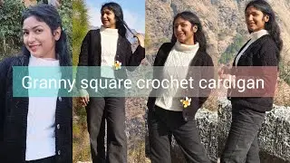 Granny square crochet cardigan 🧶 #youtubevideos #viral #chrochetdesign #crochetcardigan 