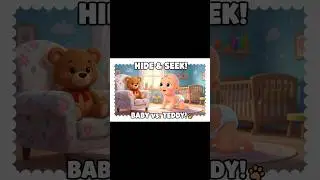 who will win? baby or teddy?👶 vs 🧸# babyshorts #hideandseekfun #kidsfuntime #funnyhideandseek 😂😂