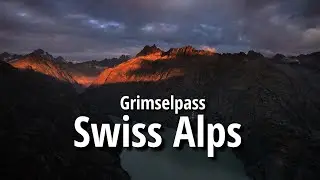 Beautiful sunset and sunrise on the Grimselpass summit - Swiss Alps - (4k 60fps)