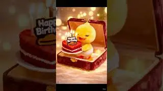 Cute Duck Wishes You Happy Birthday 🦆🎉 | Cartoon Birthday Short #Shorts #funny #baby #animals #cute