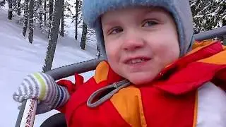 Maxi erste Liftfahrt als richtiger Schifahrer 23.02.2013 Pr&auml;bichl