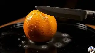 Hyper Realistic AI ASMR Cutting Open a Magical Lava Orange  4K Macro Sounds
