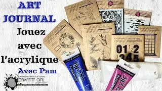 CARTE de NOËL avec la GEL PRESS façon ART JOURNAL, par Pamela avec les produits Graffiti Girl