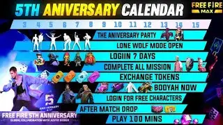 Free Fire 5th Anniversary Event | Anniversary Calender | How To Claim  Free Rewards |@itzgareebyt