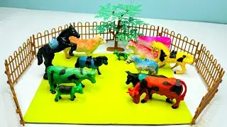 Cow Giraffe Elephant Tiger Panda Rhinoceros | Animal Toys, Asmr