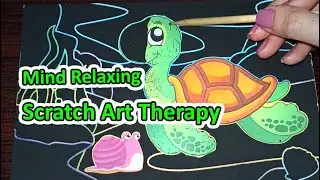 Making art out of scratch art card | Mind Relaxing scratch art paper pad | Art therapy #satisfying
