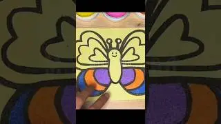 CUTE BUTTERFLY SAND PAINTING FOR KIDS AND TODDLERS || ABCD RHYME SONG FOR KIDS AND TODDLERS