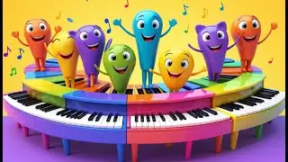 Seven Little Toy Pianos Ding Ding Ding | Musical Instrument Song & Counting Rhymes---