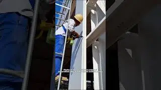 Display of vertical installation project of polyurethane edge-sealed rockwool sandwich panels.